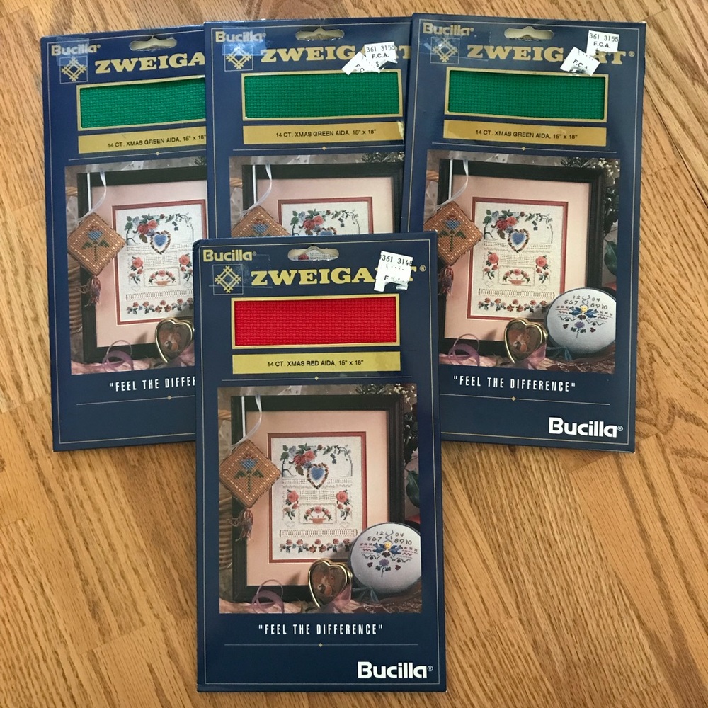 NWT Set of 4 Counted Cross Stitch Fabric 14 Count
